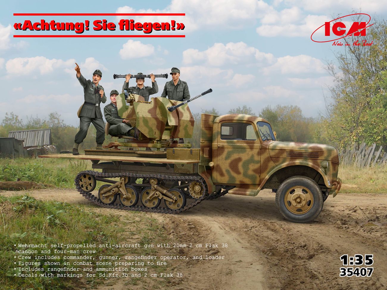 1:35 Achtung! Sie fliegen! Sd.Kfz.3b with 2 cm Flak and Crew