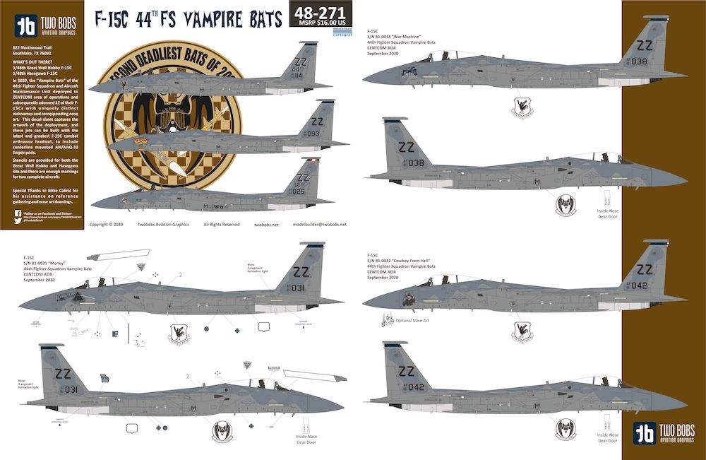 1:48 F-15C Eagle 44th FS Vampire Bats