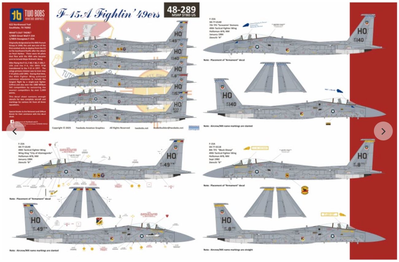1:48 F-15A Eagle Fightin' 49ers