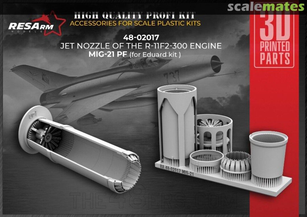 1:48 MiG-21PF R-11F2-300 engine nozzles for Eduard kit