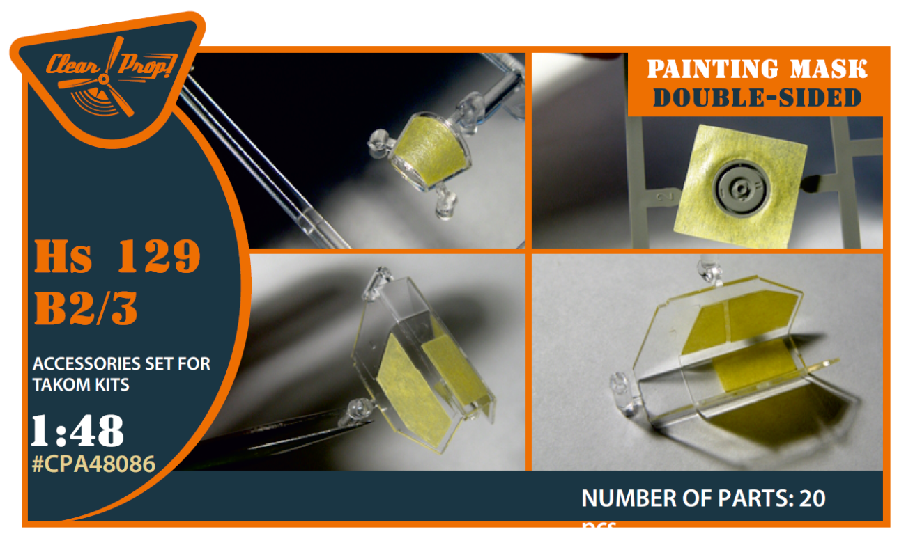 1:48 Hs-129B-2/3 double-sided painting mask for Takom