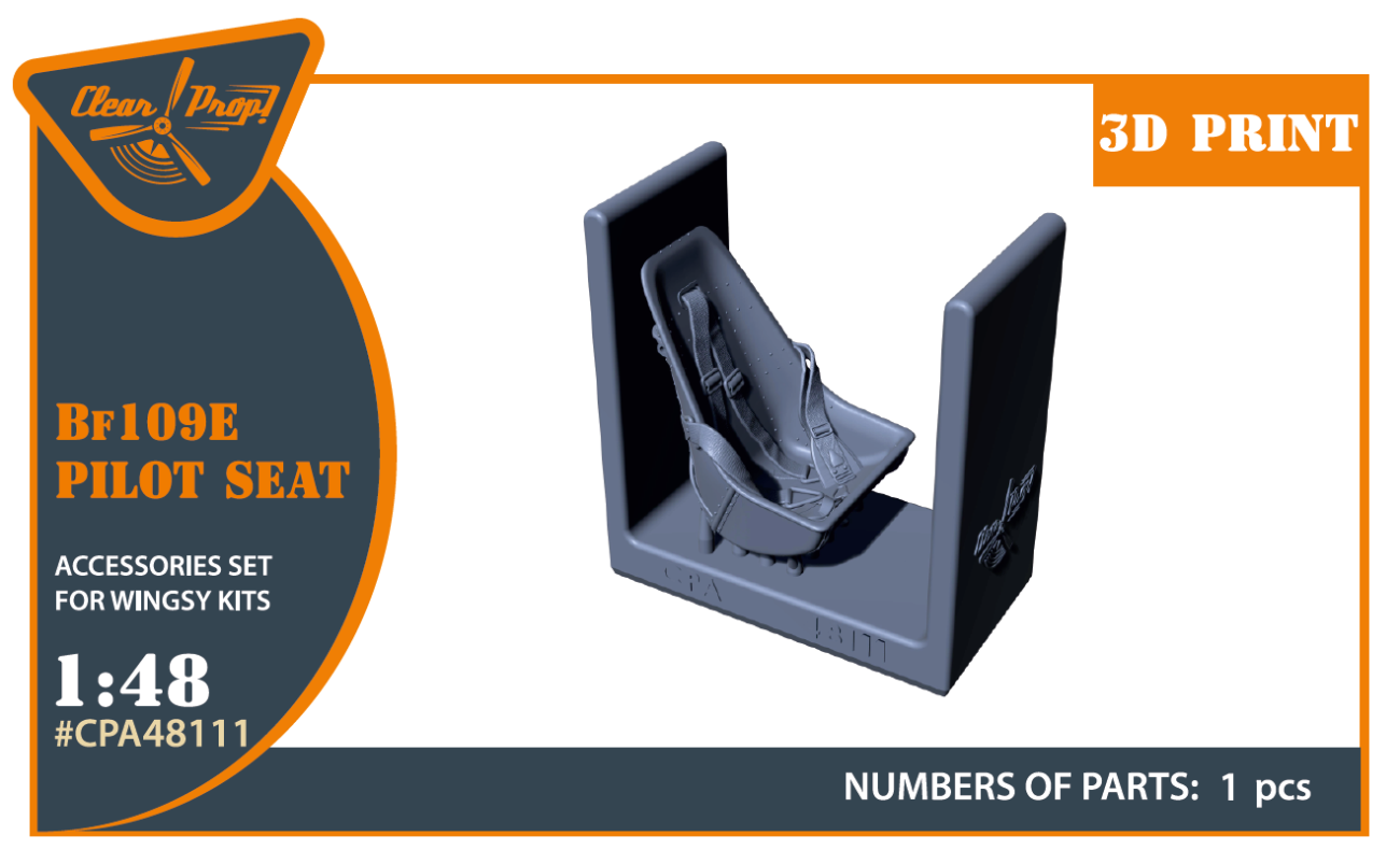 1:48 Bf-109E seat with safety belts for Wingsy kits