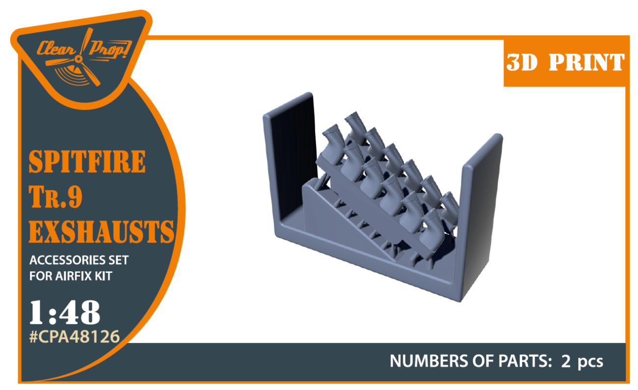 1:48 Spitfire Tr.9 exhausts for Airfix