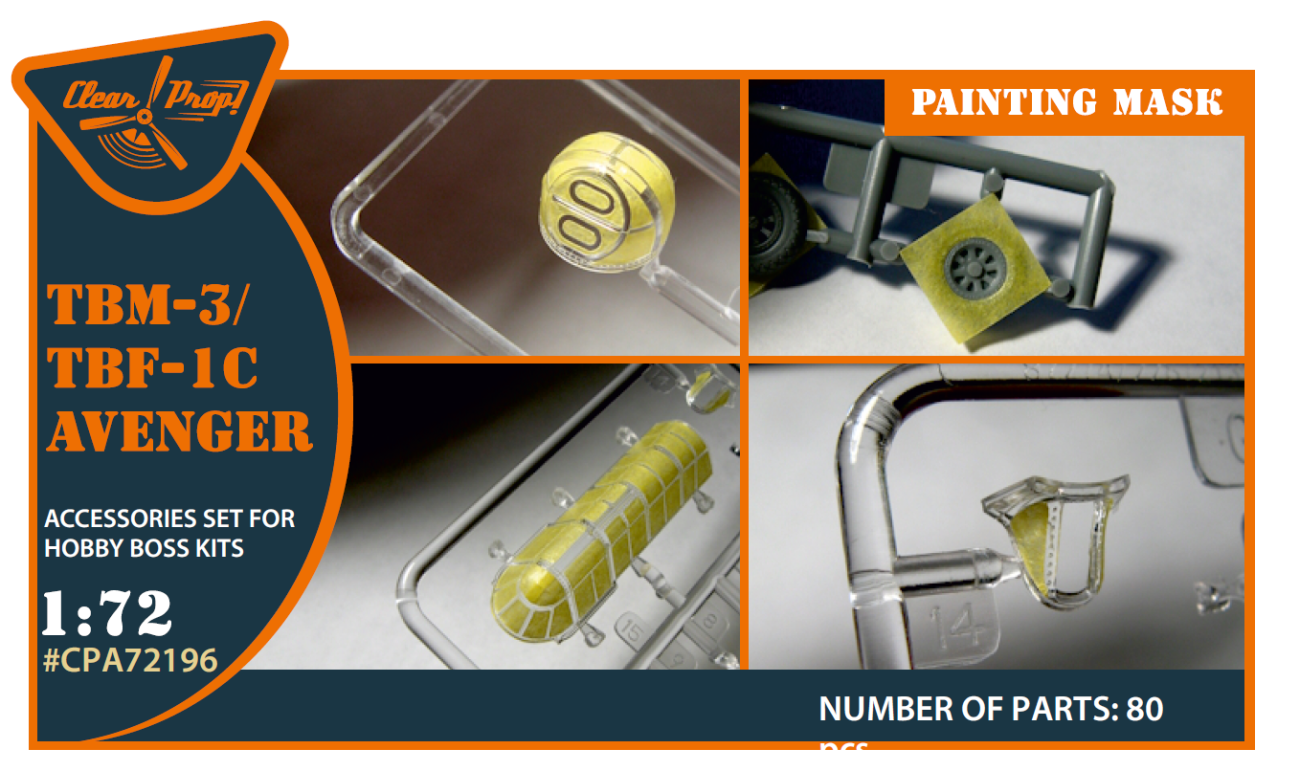 1:72 TBM-3/TBF-1C Avenger painting mask for Hobby Boss