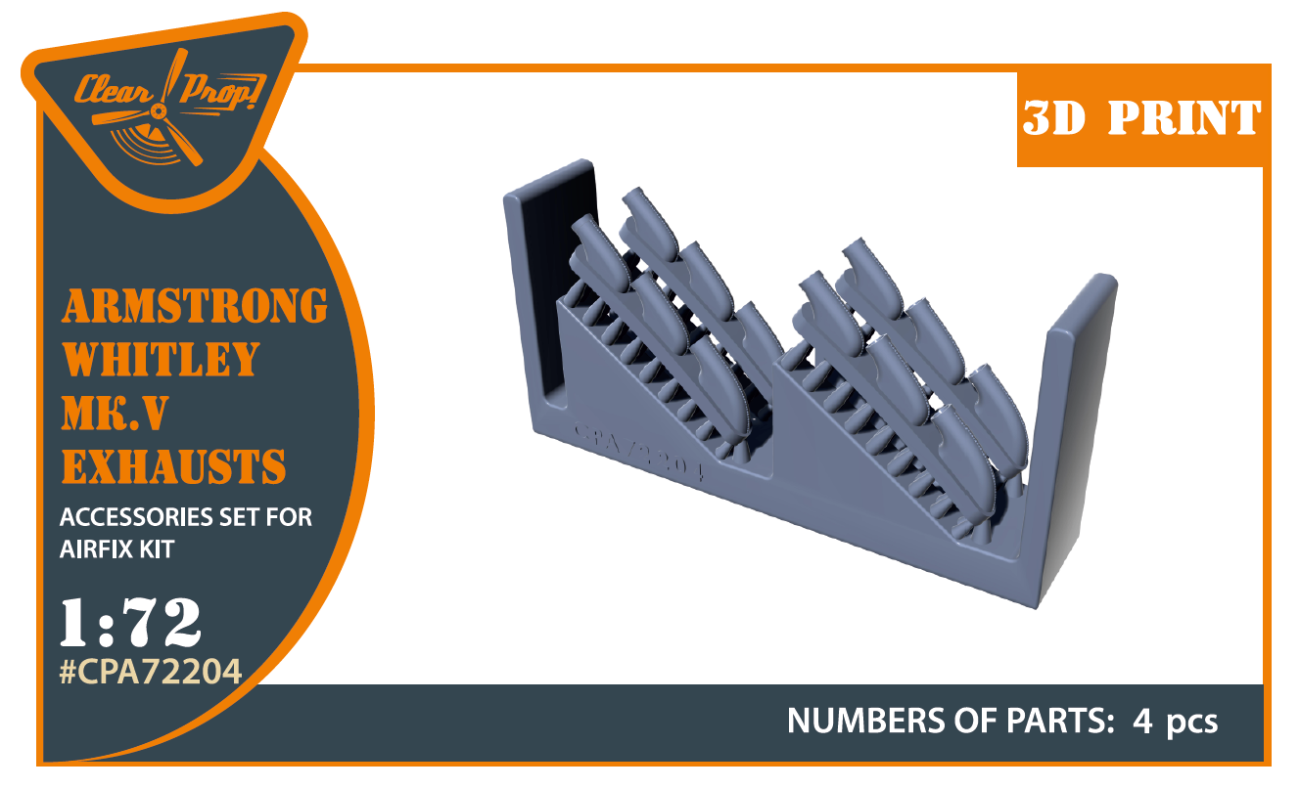 1:72 Armstrong Whitley Mk.V exhausts for Airfix