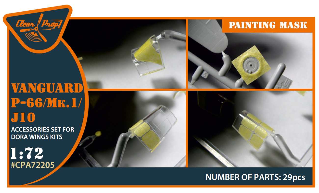 1:72 Vanguard P-66/Mk.1/J10 painting mask for Dora Wings kits