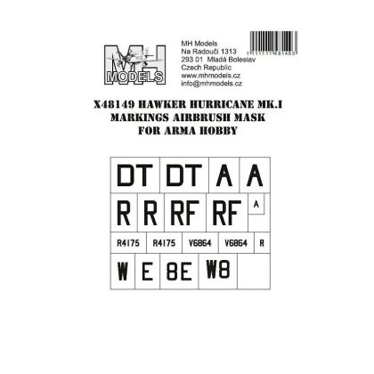 1:48 Hawker Hurricane Mk.I Markings airbrush mask /ARH