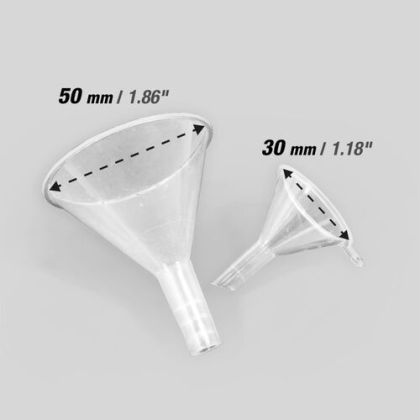 Plastic Funnels: 30mm and 50mm