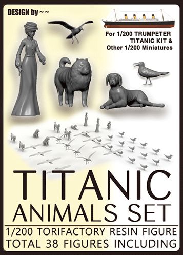 1:200 Figures for Ship - TITANIC Animals Set (38 figures) for Trumpeter kit #03713