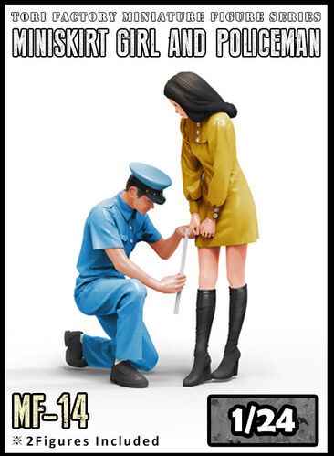 1:24 Miniskirt Girl and Policeman (2 Figures)
