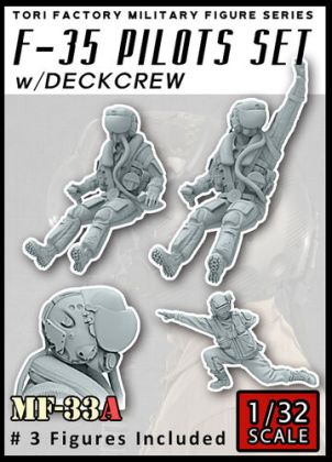1:32 F-35 Pilots Set with Deck Crew (3 Figures)