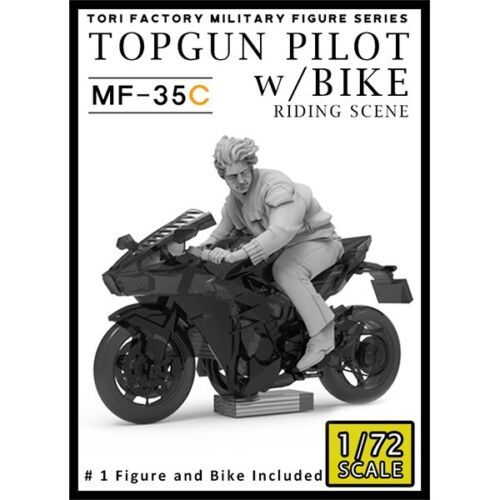 1:72 Top Gun Pilot with Bike Riding Scene