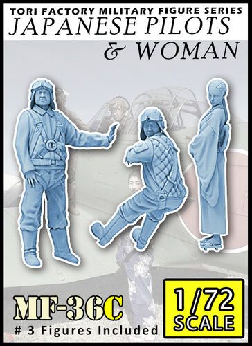 1:72 Japanese Pilots and Woman (3 Figures)