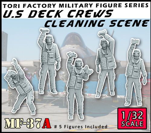 1:32 US Navy Modern Deck Crews Cleaning Scene (5 Figures)