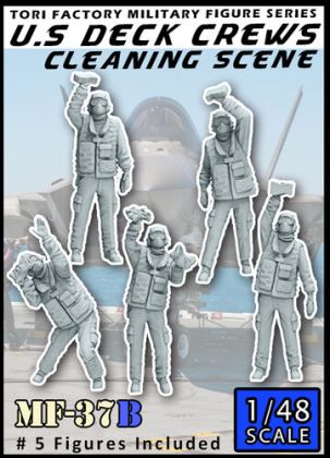 1:48 US Navy Modern Deck Crews Cleaning Scene (5 Figures)