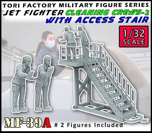 1:32 Jet Fighter Cleaning Crews 2 with Access Stair