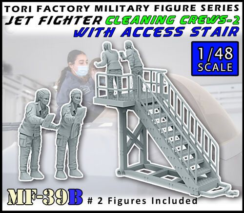 1:48 Jet Fighter Cleaning Crews 2 with Access Stair
