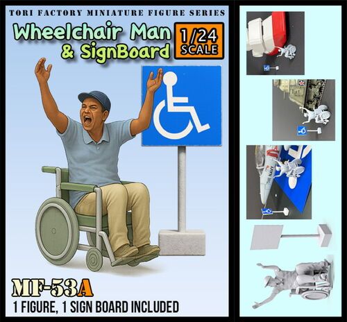 1:24 Wheelchair Man & Sign Board