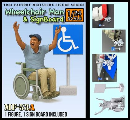 1:24 Wheelchair Man & Sign Board