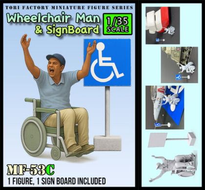 1:35 Wheelchair Man & Sign Board