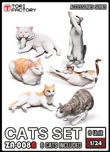 1:24 Cats Set (6 resin cats)