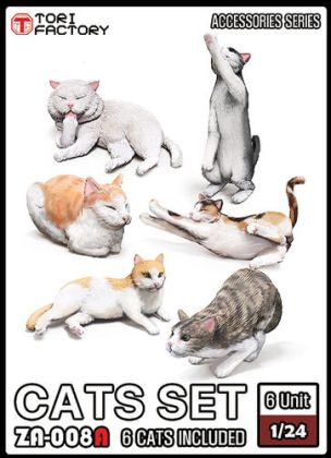 1:24 Cats Set (6 resin cats)