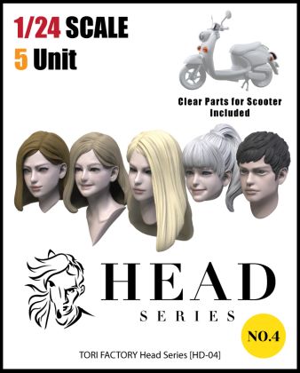 1:24 Head Series 1 (5 Heads, Clear parts)