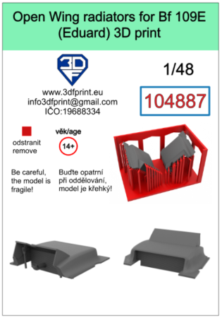 1:48 Open Wing radiators for Bf 109E (Eduard)