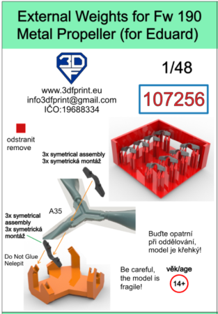1:72 External Weights for Fw 190 Metal Propeller