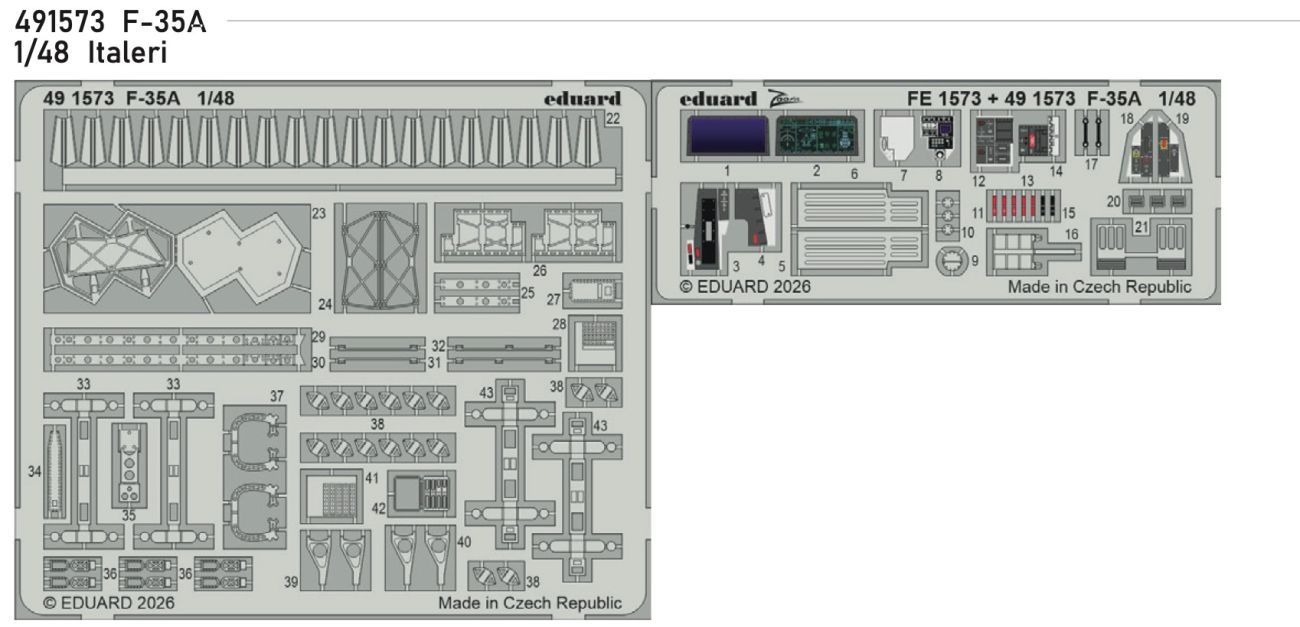1:48 F-35A Lightning II - PE Set for Italeri