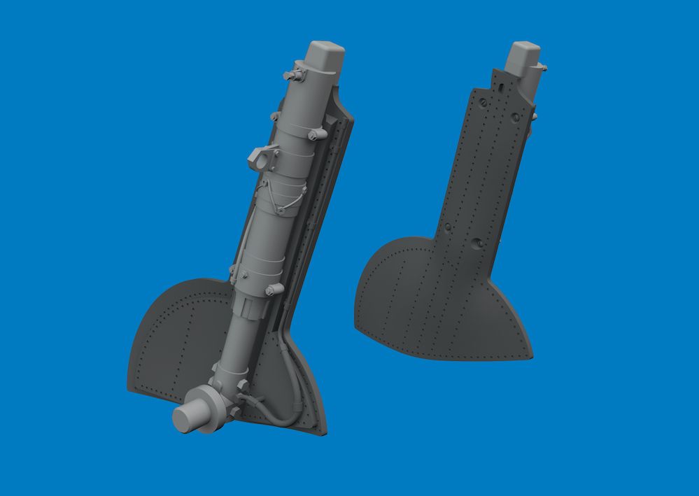1:48 Spitfire Mk.Vc - Undercarriage Legs (3D-Printed) for Eduard