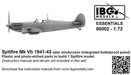1:72 Supermarine Spitfire Mk.Vb (1941-1943) - Later Windscreen (Integrated Bulletproof Panel)