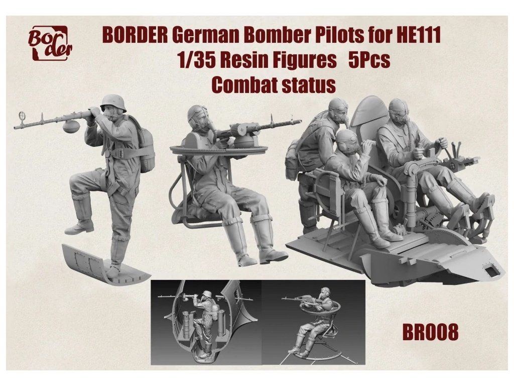 1:35 German Bomber Pilots for He111 (5pcs) Combat Status
