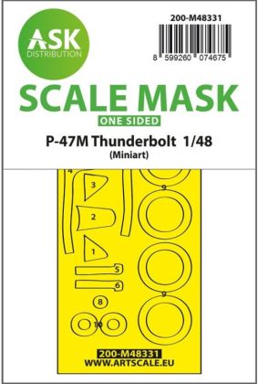 1:48 P-47M Thunderbolt one-sided express fit mask for MINIART