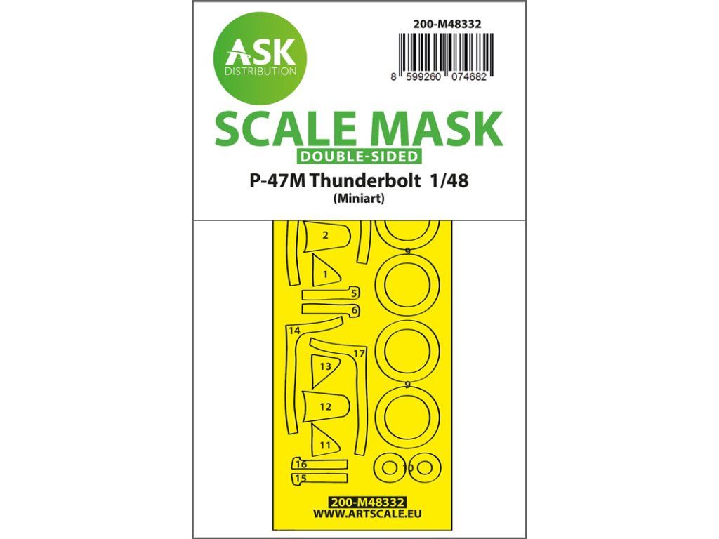 1:48 P-47M Thunderbolt double-sided express fit mask for MINIART