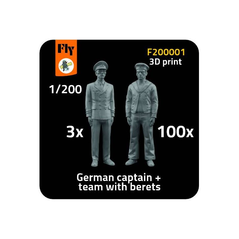 1:200 3x German captain + 100x sailor with berets