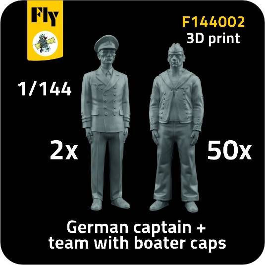 1:144 2x captain + 50x sailor with boater caps