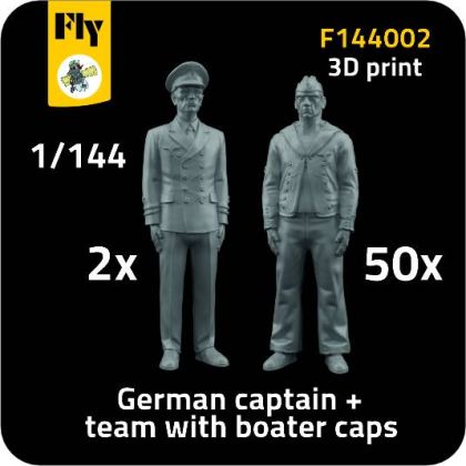 1:144 2x captain + 50x sailor with boater caps