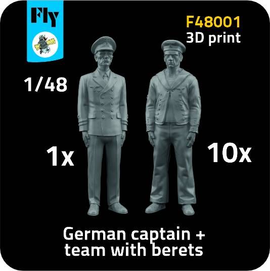 1:48 1x captain + 10x sailors with berets
