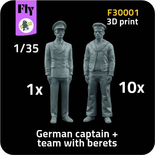 1:35 1x captain + 10x sailors with berets