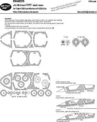 1:48 Saab JAS-39 D Gripen - EXPERT Kabuki Masks (for Italeri 2664 and Mistercraft G200 Kits)