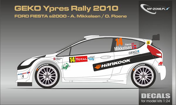 1:24 Ford Fiesta s2000 - GEKO Ypres Rally 2010 Decal for Belkits BEL-002