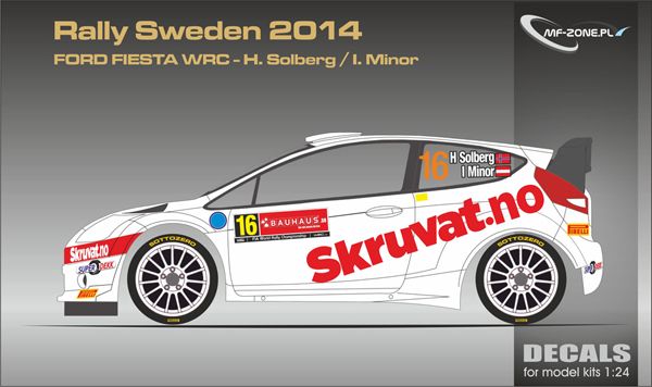 1:24 Ford Fiesta WRC H. Solberg - Rally Sweden 2014 Decal for Belkits BEL-003