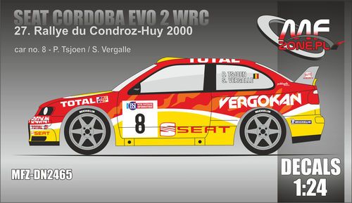 1:24 Seat Cordoba EVO 2 WRC Tsjoen - 27. Rallye du Condroz-Huy 2000 Decal