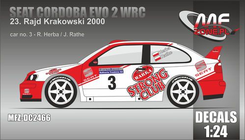 1:24 Seat Cordoba EVO 2 WRC Herba - 23rd Krakow Rally 2000 Decal