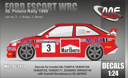 1:24 Ford Escort WRC Decals for model kits TAMIYA TAM24144, TAM24153, TAM24171, DOMINO DMN24144 with transkit Renaissance RE.24FWRC