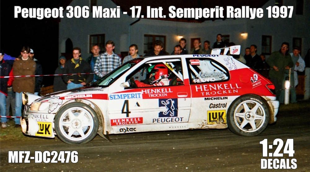 1:24 Peugeot 306 Maxi - 17th Int. Semperit Rallye 1997 Decal for NuNu kits