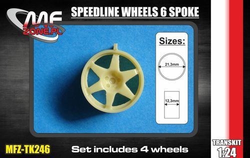 1:24 Speedline wheels 6 spoke 5 screw