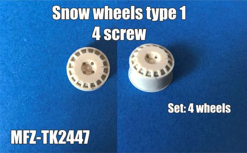 1:24 16'' Snow Wheels Type 1, 4 Screw