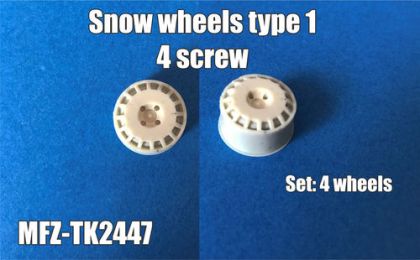 1:24 16'' Snow Wheels Type 1, 4 Screw